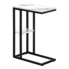 Monarch Specialties I 3675 Accent Table, C-shaped, End, Side, Snack, Living Room, Bedroom, Metal, Laminate, White Marble Look, Black, Contemporary, Modern - 83-3675 - Mounts For Less