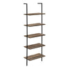 Monarch Specialties I 3680 Bookshelf, Bookcase, Etagere, Ladder, 5 Tier, 72"h, Office, Bedroom, Metal, Laminate, Brown, Black, Contemporary, Modern - 83-3680 - Mounts For Less