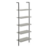 Monarch Specialties I 3681 Bookshelf, Bookcase, Etagere, Ladder, 5 Tier, 72"h, Office, Bedroom, Metal, Laminate, Grey, Black, Contemporary, Modern - 83-3681 - Mounts For Less