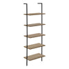 Monarch Specialties I 3682 Bookshelf, Bookcase, Etagere, Ladder, 5 Tier, 72"h, Office, Bedroom, Metal, Laminate, Brown, Black, Contemporary, Modern - 83-3682 - Mounts For Less