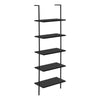 Monarch Specialties I 3683 Bookshelf, Bookcase, Etagere, Ladder, 5 Tier, 72"h, Office, Bedroom, Metal, Laminate, Black, Contemporary, Modern - 83-3683 - Mounts For Less
