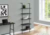 Monarch Specialties I 3684 Bookshelf, Bookcase, Etagere, Ladder, 5 Tier, 72"h, Office, Bedroom, Metal, Laminate, Black Marble Look, Black, Contemporary, Modern - 83-3684 - Mounts For Less