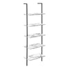 Monarch Specialties I 3685 Bookshelf, Bookcase, Etagere, Ladder, 5 Tier, 72"h, Office, Bedroom, Metal, Laminate, White Marble Look, Black, Contemporary, Modern - 83-3685 - Mounts For Less