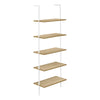 Monarch Specialties I 3686 Bookshelf, Bookcase, Etagere, Ladder, 5 Tier, 72"h, Office, Bedroom, Metal, Laminate, Natural, White, Contemporary, Modern - 83-3686 - Mounts For Less