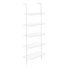 Monarch Specialties I 3687 Bookshelf, Bookcase, Etagere, Ladder, 5 Tier, 72"h, Office, Bedroom, Metal, Laminate, White, Contemporary, Modern - 83-3687 - Mounts For Less