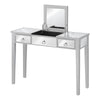 Monarch Specialties I 3738 Vanity, Desk, Makeup Table, Organizer, Dressing Table, Bedroom, Mirror, Grey, Clear, Transitional - 83-3738 - Mounts For Less