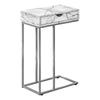 Monarch Specialties I 3772 Accent Table, C-shaped, End, Side, Snack, Storage Drawer, Living Room, Bedroom, Metal, Laminate, White Marble Look, Grey, Contemporary, Modern - 83-3772 - Mounts For Less