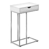 Monarch Specialties I 3774 Accent Table, C-shaped, End, Side, Snack, Storage Drawer, Living Room, Bedroom, Metal, Laminate, White, Grey, Contemporary, Modern - 83-3774 - Mounts For Less