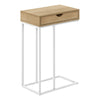 Monarch Specialties I 3775 Accent Table, C-shaped, End, Side, Snack, Storage Drawer, Living Room, Bedroom, Metal, Laminate, Natural, White, Contemporary, Modern - 83-3775 - Mounts For Less