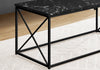 Monarch Specialties I 3783 Coffee Table, Accent, Cocktail, Rectangular, Living Room, 40"l, Metal, Laminate, Black Marble Look, Contemporary, Modern - 83-3783 - Mounts For Less