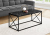 Monarch Specialties I 3783 Coffee Table, Accent, Cocktail, Rectangular, Living Room, 40"l, Metal, Laminate, Black Marble Look, Contemporary, Modern - 83-3783 - Mounts For Less