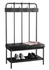 Monarch Specialties I 4545 Bench, Entryway, Hallway, Storage, Organizer, Coat Rack, Hall Tree, Metal, Pu Leather Look, Grey, Transitional - 83-4545 - Mounts For Less