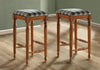 Monarch Specialties I 4833 Bar Stool, Set Of 2, Bar Height, Wood, Fabric, Brown, Green, Traditional - 83-4833 - Mounts For Less