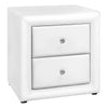 Monarch Specialties I 5600 Bedroom Accent, Nightstand, End, Side, Lamp, Storage Drawer, Bedroom, Upholstered, Pu Leather Look, White, Transitional - 83-5600 - Mounts For Less