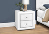 Monarch Specialties I 5600 Bedroom Accent, Nightstand, End, Side, Lamp, Storage Drawer, Bedroom, Upholstered, Pu Leather Look, White, Transitional - 83-5600 - Mounts For Less