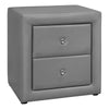 Monarch Specialties I 5602 Bedroom Accent, Nightstand, End, Side, Lamp, Storage Drawer, Bedroom, Upholstered, Pu Leather Look, Grey, Transitional - 83-5602 - Mounts For Less