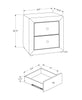 Monarch Specialties I 5604 Bedroom Accent, Nightstand, End, Side, Lamp, Storage Drawer, Bedroom, Upholstered, Linen Look, Grey, Transitional - - Mounts For Less