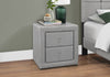 Monarch Specialties I 5604 Bedroom Accent, Nightstand, End, Side, Lamp, Storage Drawer, Bedroom, Upholstered, Linen Look, Grey, Transitional - 83-5604 - Mounts For Less