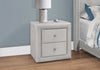 Monarch Specialties I 5606 Bedroom Accent, Nightstand, End, Side, Lamp, Storage Drawer, Bedroom, Upholstered, Velvet, Grey, Transitional - 83-5606 - Mounts For Less