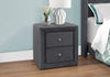 Monarch Specialties I 5607 Bedroom Accent, Nightstand, End, Side, Lamp, Storage Drawer, Bedroom, Upholstered, Velvet, Grey, Transitional - 83-5607 - Mounts For Less
