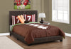 Monarch Specialties I 5910F Bed, Full Size, Platform, Bedroom, Frame, Upholstered, Pu Leather Look, Wood Legs, Brown, Transitional - 83-5910F - Mounts For Less