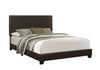Monarch Specialties I 5910Q Bed, Queen Size, Platform, Bedroom, Frame, Upholstered, Pu Leather Look, Wood Legs, Brown, Transitional - 83-5910Q - Mounts For Less