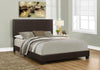 Monarch Specialties I 5910Q Bed, Queen Size, Platform, Bedroom, Frame, Upholstered, Pu Leather Look, Wood Legs, Brown, Transitional - - Mounts For Less