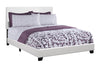 Monarch Specialties I 5911Q Bed, Queen Size, Platform, Bedroom, Frame, Upholstered, Pu Leather Look, Wood Legs, White, Transitional - - Mounts For Less