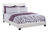 Monarch Specialties I 5911Q Bed, Queen Size, Platform, Bedroom, Frame, Upholstered, Pu Leather Look, Wood Legs, White, Transitional - 83-5911Q - Mounts For Less