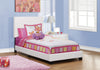 Monarch Specialties I 5911T Bed, Twin Size, Platform, Bedroom, Frame, Upholstered, Pu Leather Look, Wood Legs, White, Transitional - - Mounts For Less