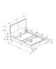 Monarch Specialties I 5912T Bed, Twin Size, Platform, Bedroom, Frame, Upholstered, Pu Leather Look, Wood Legs, Grey, Transitional - - Mounts For Less