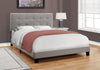Monarch Specialties I 5920Q Bed, Queen Size, Platform, Bedroom, Frame, Upholstered, Linen Look, Wood Legs, Grey, Transitional - - Mounts For Less