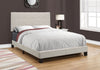 Monarch Specialties I 5921F Bed, Full Size, Platform, Bedroom, Frame, Upholstered, Linen Look, Wood Legs, Beige, Black, Transitional - - Mounts For Less