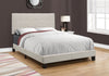 Monarch Specialties I 5921F Bed, Full Size, Platform, Bedroom, Frame, Upholstered, Linen Look, Wood Legs, Beige, Black, Transitional - 83-5921F - Mounts For Less