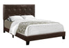 Monarch Specialties I 5922F Bed, Full Size, Platform, Bedroom, Frame, Upholstered, Pu Leather Look, Wood Legs, Brown, Transitional - 83-5922F - Mounts For Less