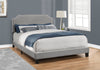 Monarch Specialties I 5925Q Bed, Queen Size, Platform, Bedroom, Frame, Upholstered, Linen Look, Wood Legs, Grey, Chrome, Transitional - 83-5925Q - Mounts For Less