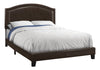Monarch Specialties I 5938Q Bed, Queen Size, Platform, Bedroom, Frame, Upholstered, Pu Leather Look, Wood Legs, Brown, Transitional - 83-5938Q - Mounts For Less