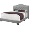 Monarch Specialties I 5966Q Bed, Queen Size, Platform, Bedroom, Frame, Upholstered, Velvet, Wood Legs, Grey, Chrome, Traditional - - Mounts For Less