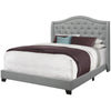 Monarch Specialties I 5966Q Bed, Queen Size, Platform, Bedroom, Frame, Upholstered, Velvet, Wood Legs, Grey, Chrome, Traditional - 83-5966Q - Mounts For Less