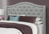 Monarch Specialties I 5966Q Bed, Queen Size, Platform, Bedroom, Frame, Upholstered, Velvet, Wood Legs, Grey, Chrome, Traditional - - Mounts For Less