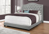 Monarch Specialties I 5966Q Bed, Queen Size, Platform, Bedroom, Frame, Upholstered, Velvet, Wood Legs, Grey, Chrome, Traditional - 83-5966Q - Mounts For Less