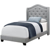 Monarch Specialties I 5966T Bed, Twin Size, Platform, Teen, Frame, Upholstered, Velvet, Wood Legs, Grey, Chrome, Traditional - 83-5966T - Mounts For Less