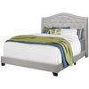 Monarch Specialties I 5967Q Bed, Queen Size, Platform, Bedroom, Frame, Upholstered, Velvet, Wood Legs, Grey, Traditional - 83-5967Q - Mounts For Less