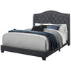 Monarch Specialties I 5968Q Bed, Queen Size, Platform, Bedroom, Frame, Upholstered, Velvet, Wood Legs, Grey, Chrome, Traditional - 83-5968Q - Mounts For Less