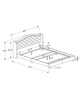Monarch Specialties I 5968Q Bed, Queen Size, Platform, Bedroom, Frame, Upholstered, Velvet, Wood Legs, Grey, Chrome, Traditional - - Mounts For Less