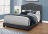 Monarch Specialties I 5968Q Bed, Queen Size, Platform, Bedroom, Frame, Upholstered, Velvet, Wood Legs, Grey, Chrome, Traditional - - Mounts For Less