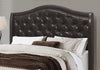 Monarch Specialties I 5969Q Bed - Queen Size / Brown Leather-look With Brass Trim - 83-5969Q - Mounts For Less