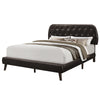 Monarch Specialties I 5982Q Bed, Queen Size, Platform, Bedroom, Frame, Upholstered, Pu Leather Look, Wood Legs, Brown, Transitional - 83-5982Q - Mounts For Less