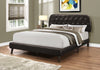 Monarch Specialties I 5982Q Bed, Queen Size, Platform, Bedroom, Frame, Upholstered, Pu Leather Look, Wood Legs, Brown, Transitional - 83-5982Q - Mounts For Less