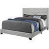 Monarch Specialties I 5985Q Bed, Queen Size, Platform, Bedroom, Frame, Upholstered, Velvet, Wood Legs, Grey, Transitional - 83-5985Q - Mounts For Less